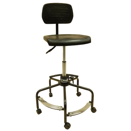 Shopsol Workbench Econ.Polyurethane Chair 19 in to 27 in Seat Ht. Range Hard Floor Caster 300 lbs. Seat Cap. 1010358